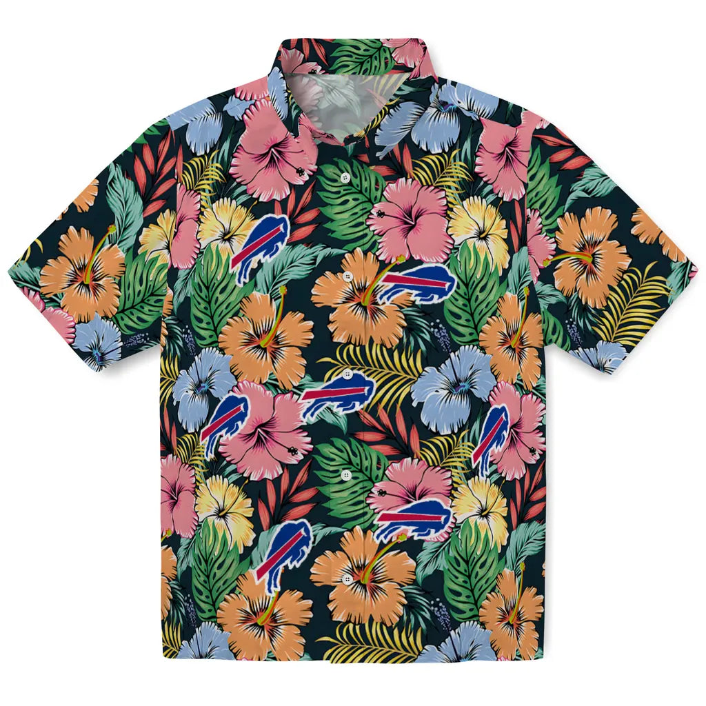 Buffalo Bills Hawaiian Shirt - Brilliant Hibiscus Garden | Moonbestprint