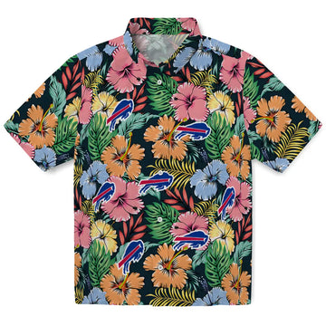 Buffalo Bills Hawaiian Shirt - Brilliant Hibiscus Garden | Moonbestprint