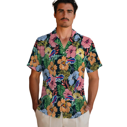 Buffalo Bills Hawaiian Shirt - Brilliant Hibiscus Garden | Moonbestprint