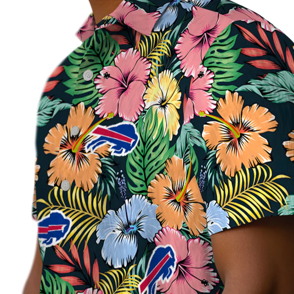 Buffalo Bills Hawaiian Shirt - Brilliant Hibiscus Garden | Moonbestprint