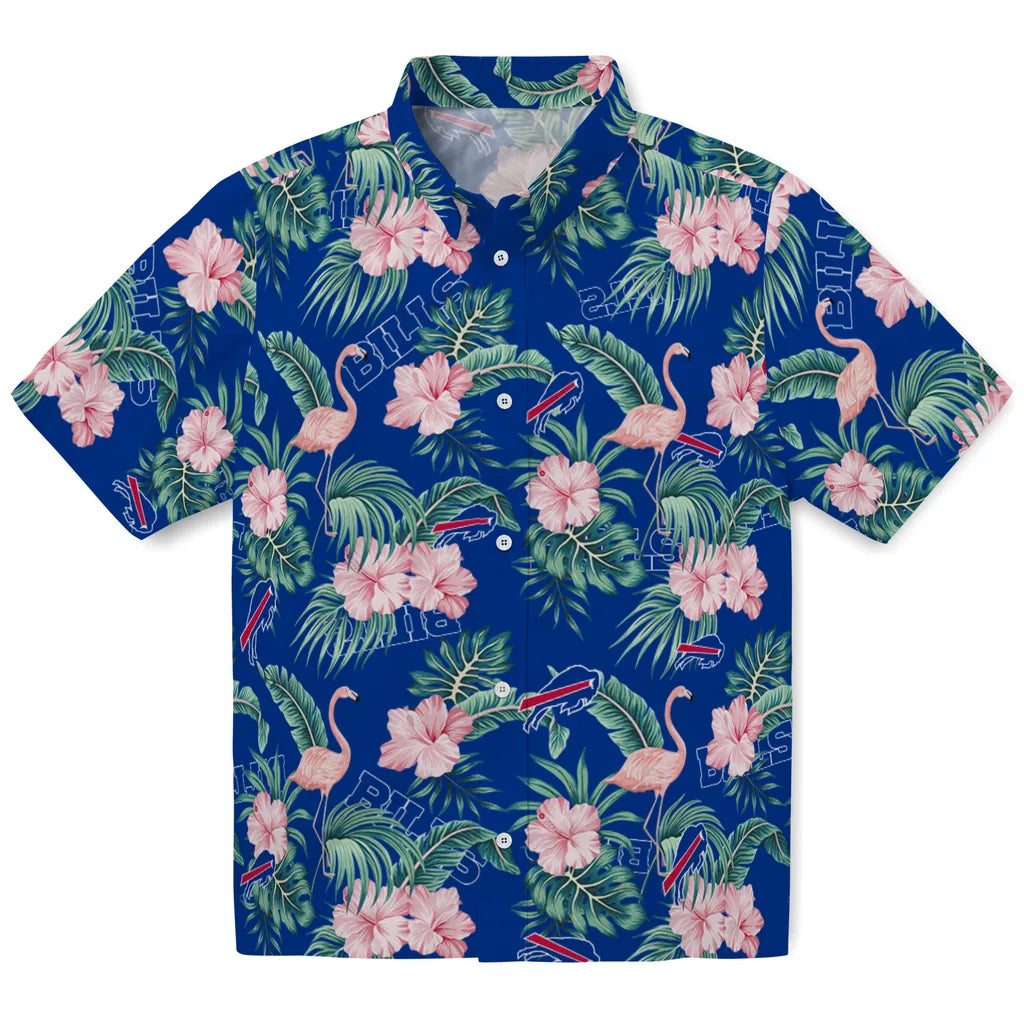 Buffalo Bills Hawaiian Shirt - Flamingo and Hibiscus | Moonbestprint