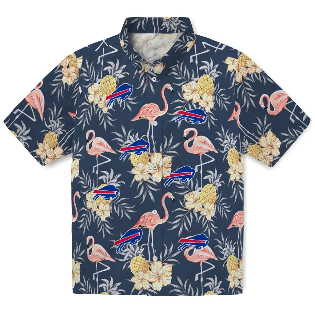 Buffalo Bills Hawaiian Shirt - Flamingo Hibiscus | Moonbestprint