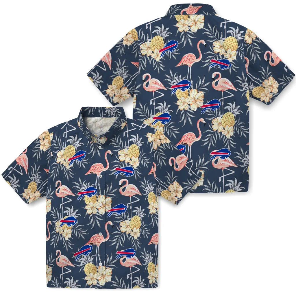 Buffalo Bills Hawaiian Shirt - Flamingo Hibiscus | Moonbestprint