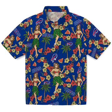 Buffalo Bills Hawaiian Shirt - Hawaiian Girls Design | Moonbestprint