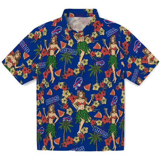 Buffalo Bills Hawaiian Shirt - Hawaiian Girls Design | Moonbestprint