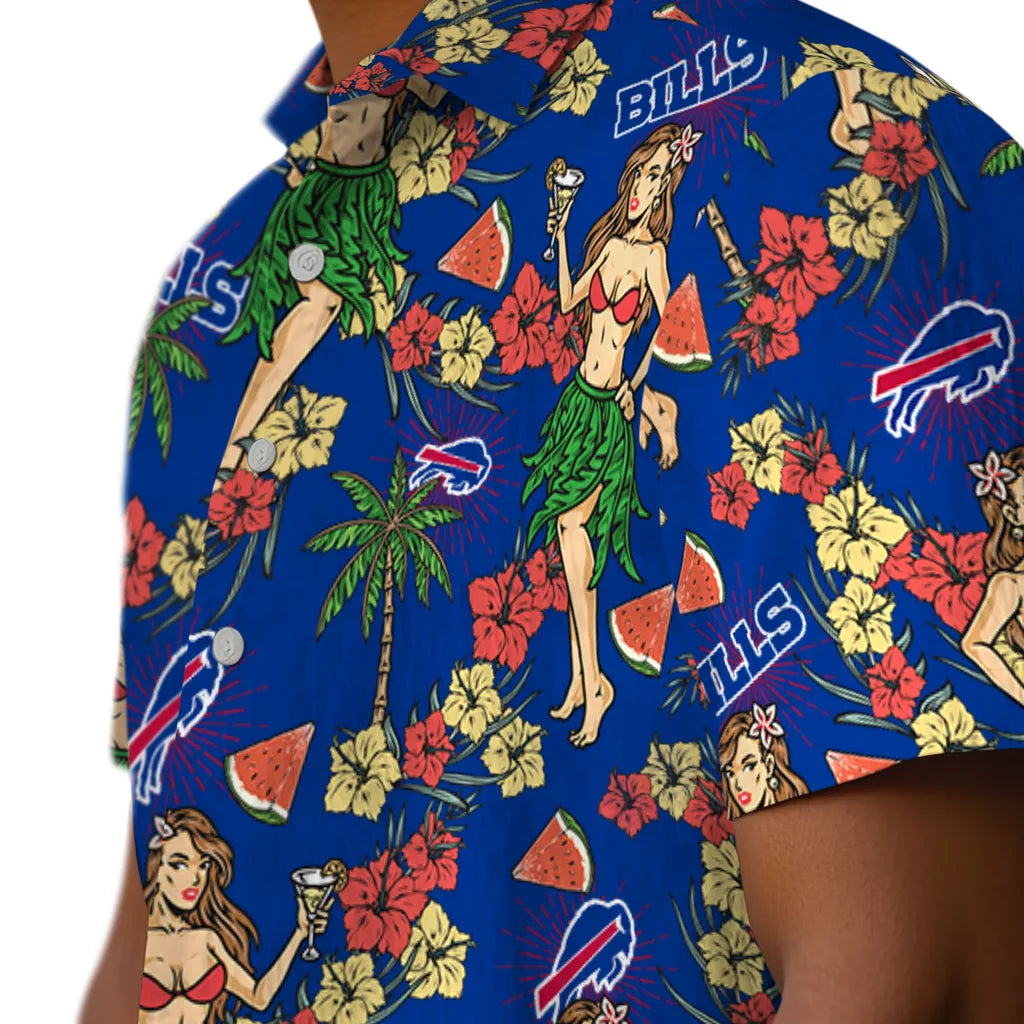 Buffalo Bills Hawaiian Shirt - Hawaiian Girls Design | Moonbestprint