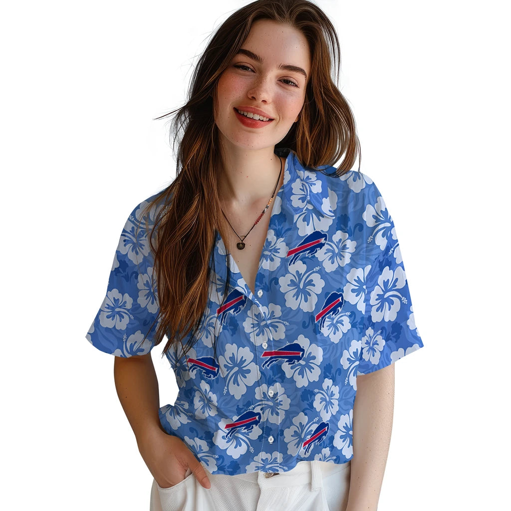 Buffalo Bills Hawaiian Shirt - Hibiscus Cluster | Moonbestprint