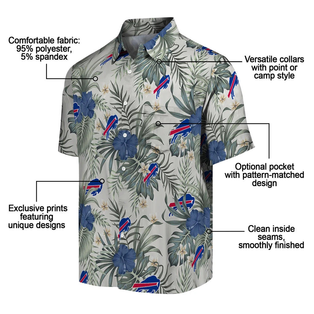 Buffalo Bills Hawaiian Shirt - Hibiscus Designs | Moonbestprint