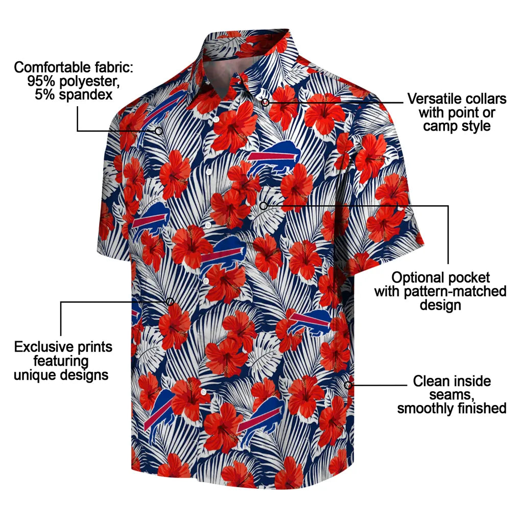 Buffalo Bills Hawaiian Shirt - Hibiscus Fiesta | Moonbestprint