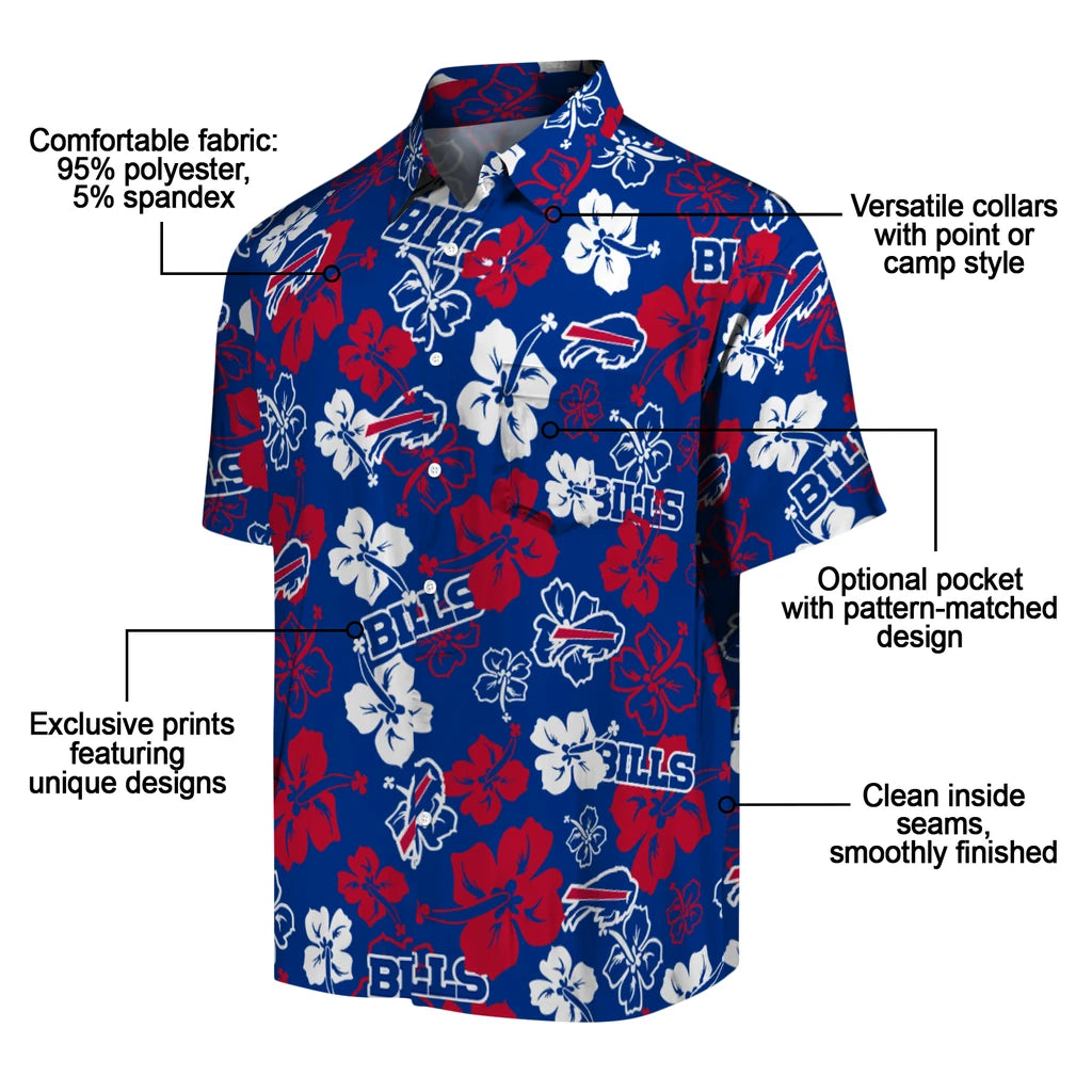 Buffalo Bills Hawaiian Shirt - Hibiscus Flower Design | Moonbestprint