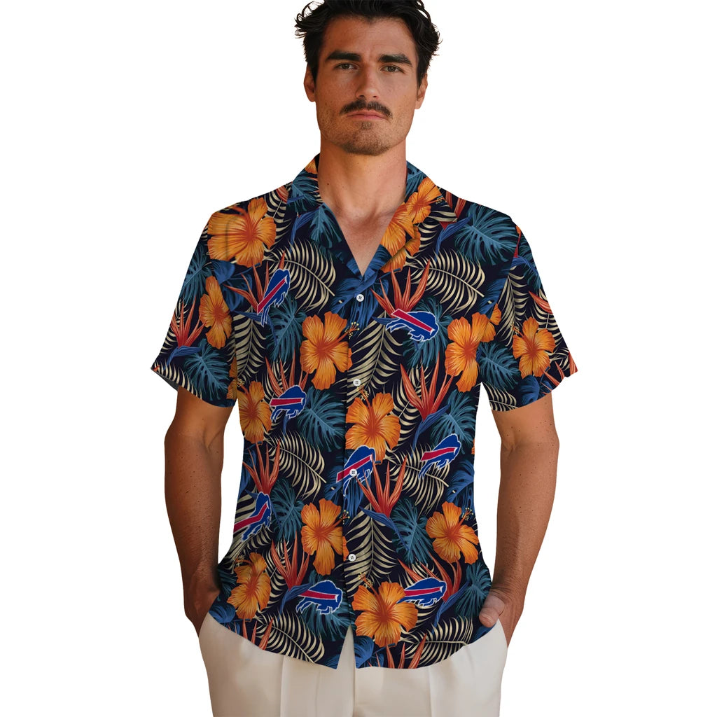 Buffalo Bills Hawaiian Shirt - Hibiscus Foliage | Moonbestprint