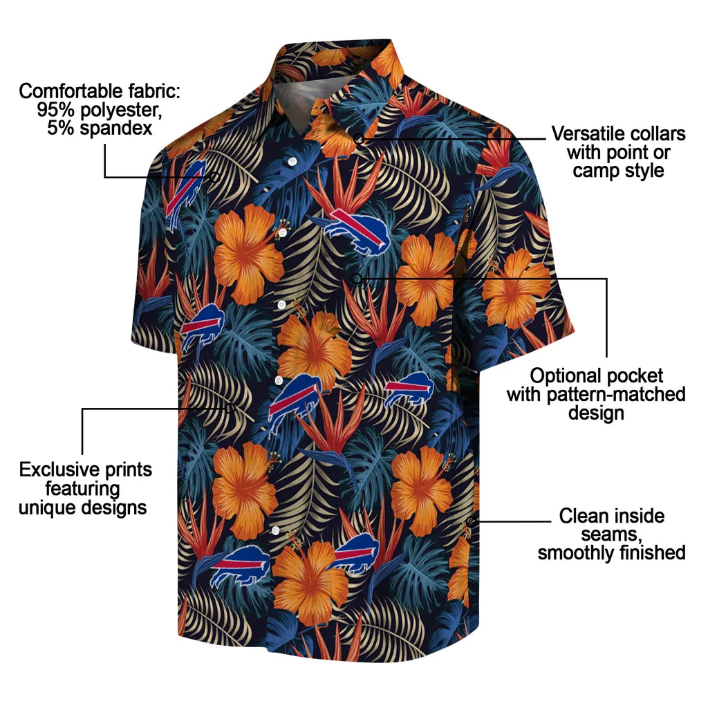 Buffalo Bills Hawaiian Shirt - Hibiscus Foliage | Moonbestprint