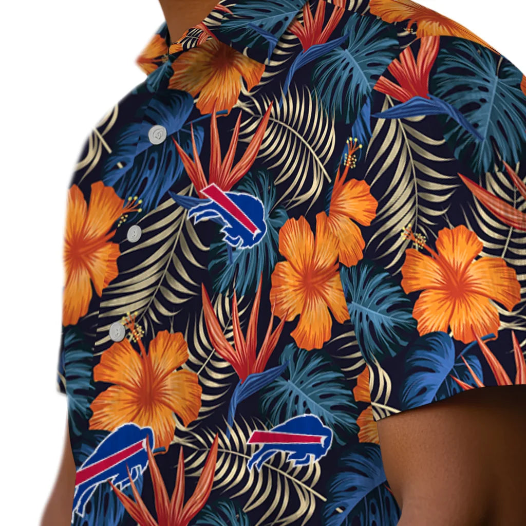 Buffalo Bills Hawaiian Shirt - Hibiscus Foliage | Moonbestprint