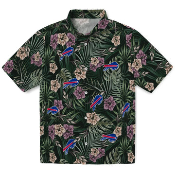 Buffalo Bills Hawaiian Shirt - Hibiscus Leaves Pattern | Moonbestprint