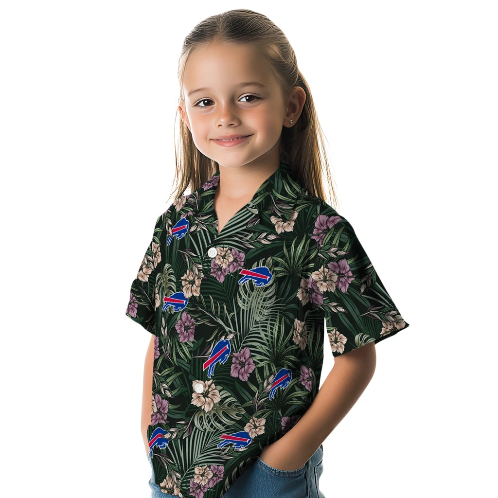 Buffalo Bills Hawaiian Shirt - Hibiscus Leaves Pattern | Moonbestprint