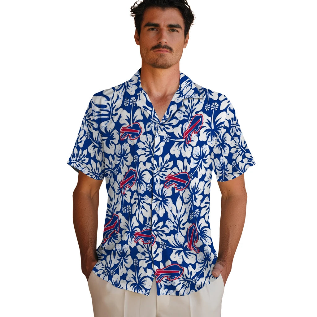 Buffalo Bills Hawaiian Shirt - Hibiscus Motif | Moonbestprint