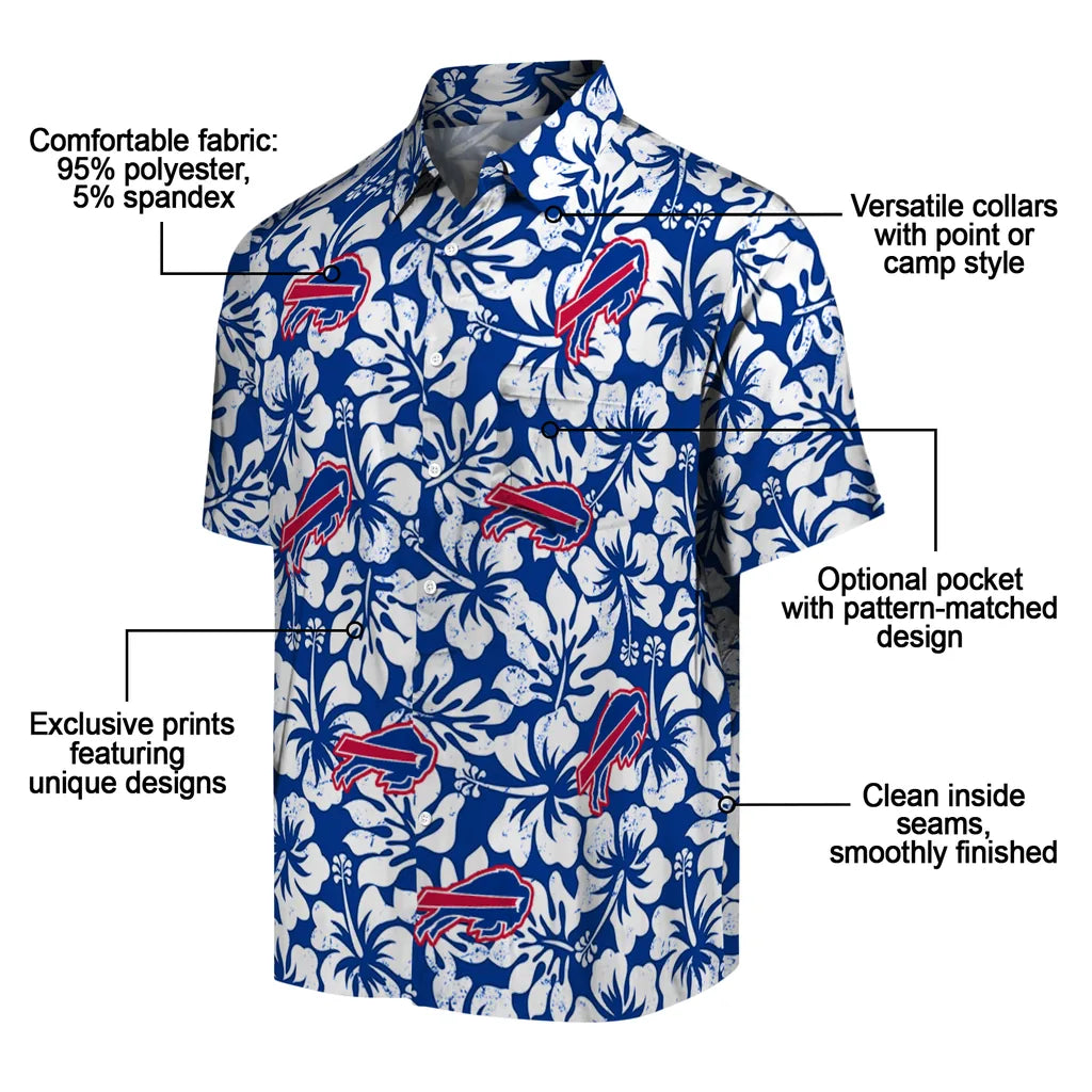Buffalo Bills Hawaiian Shirt - Hibiscus Motif | Moonbestprint