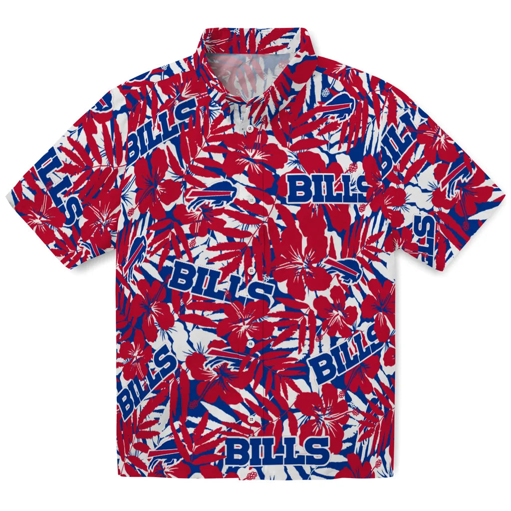 Buffalo Bills Hawaiian Shirt - Hibiscus Overlay | Moonbestprint