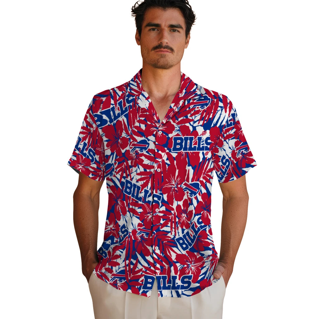 Buffalo Bills Hawaiian Shirt - Hibiscus Overlay | Moonbestprint