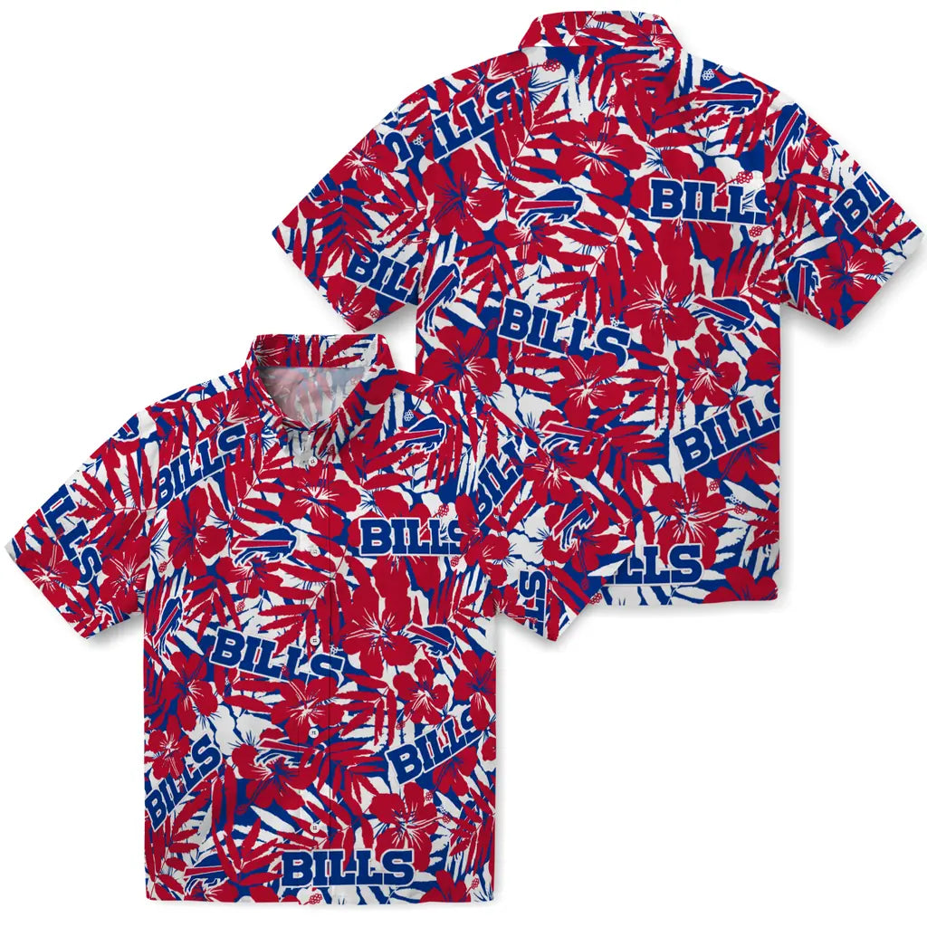 Buffalo Bills Hawaiian Shirt - Hibiscus Overlay | Moonbestprint