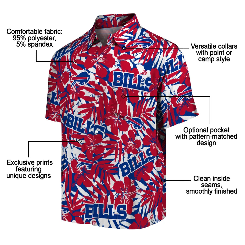 Buffalo Bills Hawaiian Shirt - Hibiscus Overlay | Moonbestprint