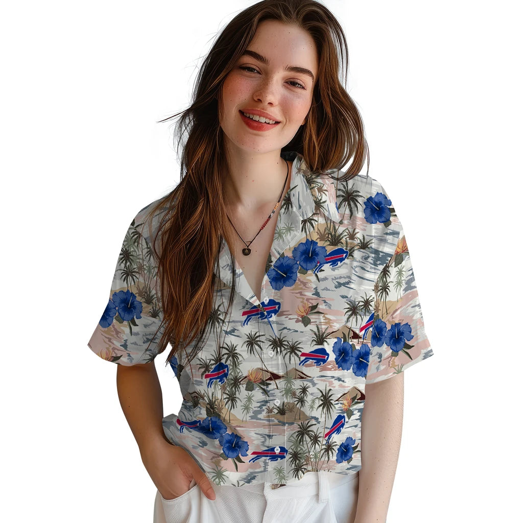 Buffalo Bills Hawaiian Shirt - Hibiscus Seaside | Moonbestprint
