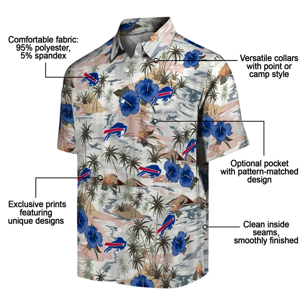 Buffalo Bills Hawaiian Shirt - Hibiscus Seaside | Moonbestprint