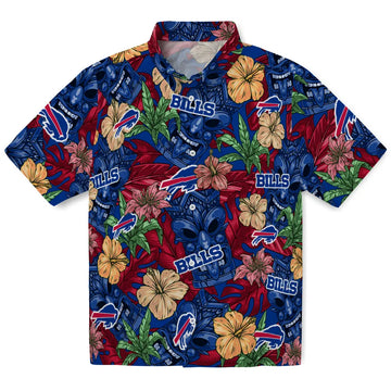 Buffalo Bills Hawaiian Shirt - Hibiscus Tiki Jungle | Moonbestprint