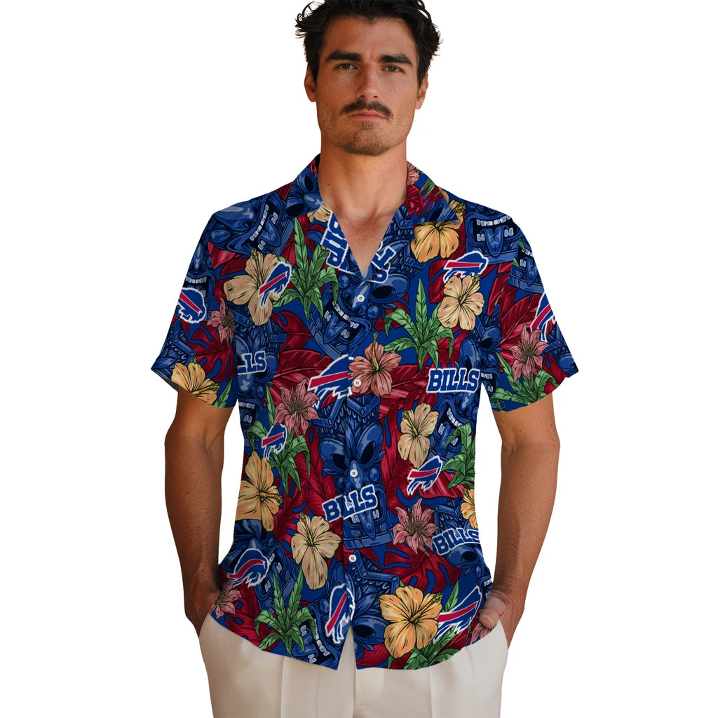 Buffalo Bills Hawaiian Shirt - Hibiscus Tiki Jungle | Moonbestprint