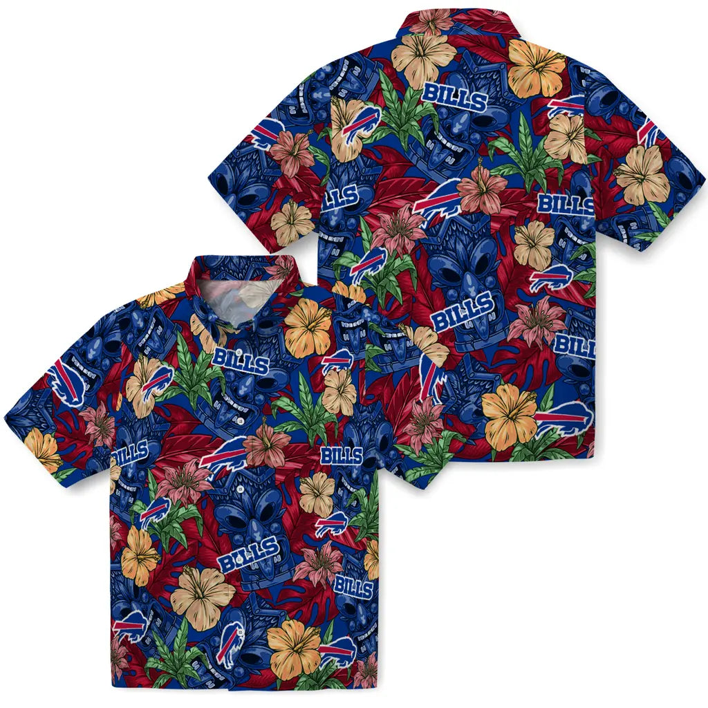 Buffalo Bills Hawaiian Shirt - Hibiscus Tiki Jungle | Moonbestprint