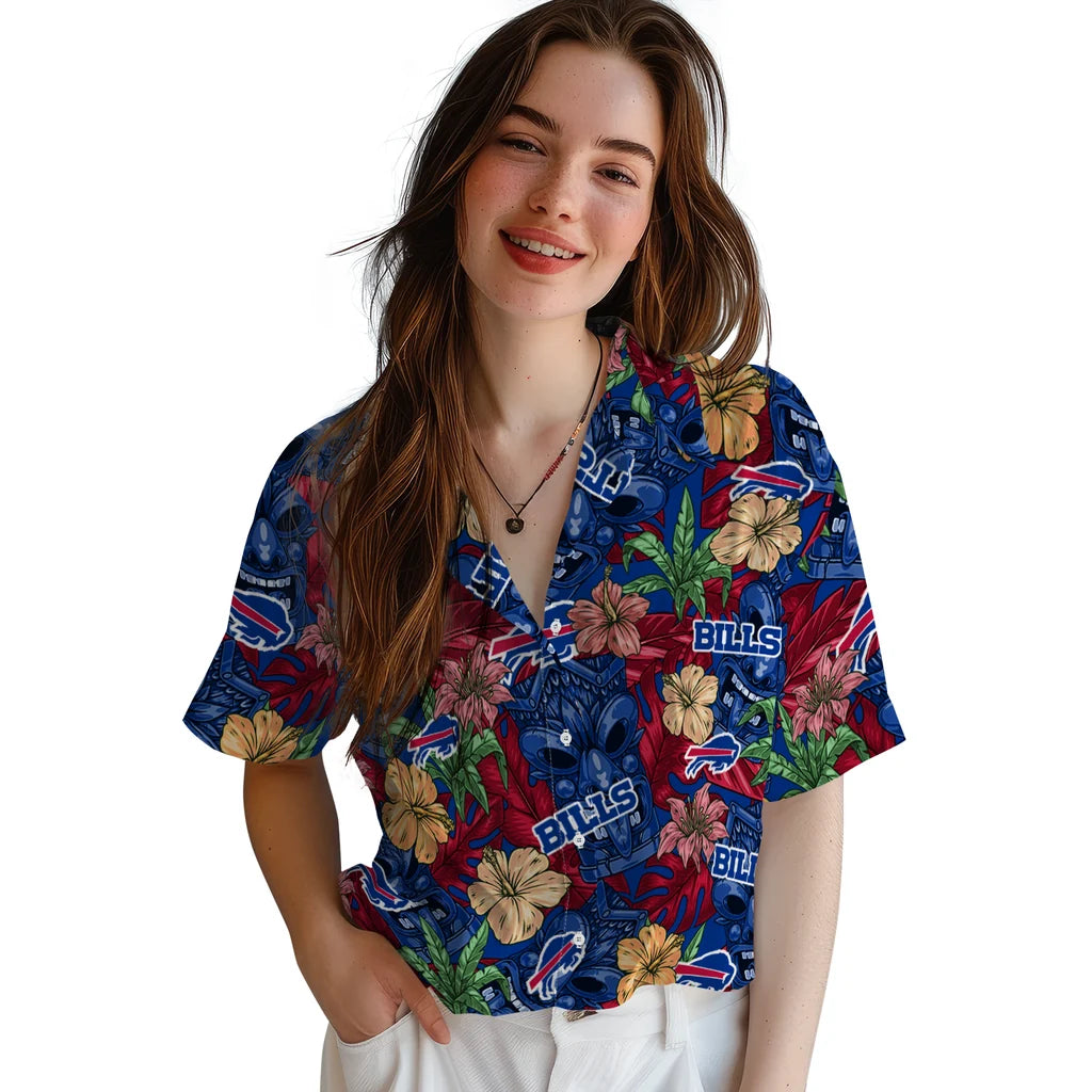 Buffalo Bills Hawaiian Shirt - Hibiscus Tiki Jungle | Moonbestprint
