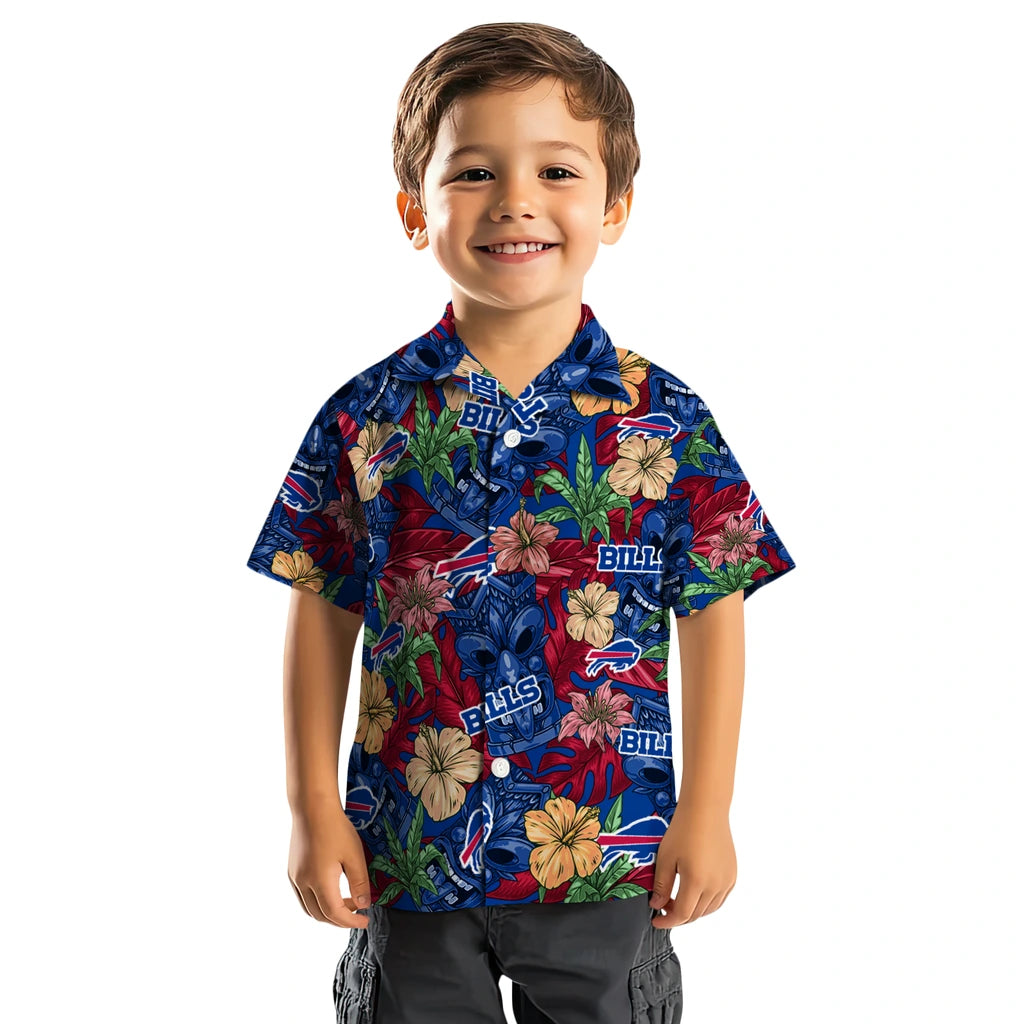 Buffalo Bills Hawaiian Shirt - Hibiscus Tiki Jungle | Moonbestprint