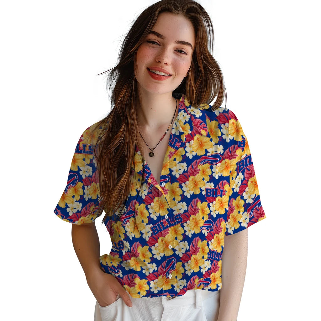 Buffalo Bills Hawaiian Shirt - Hibiscus Tropics | Moonbestprint