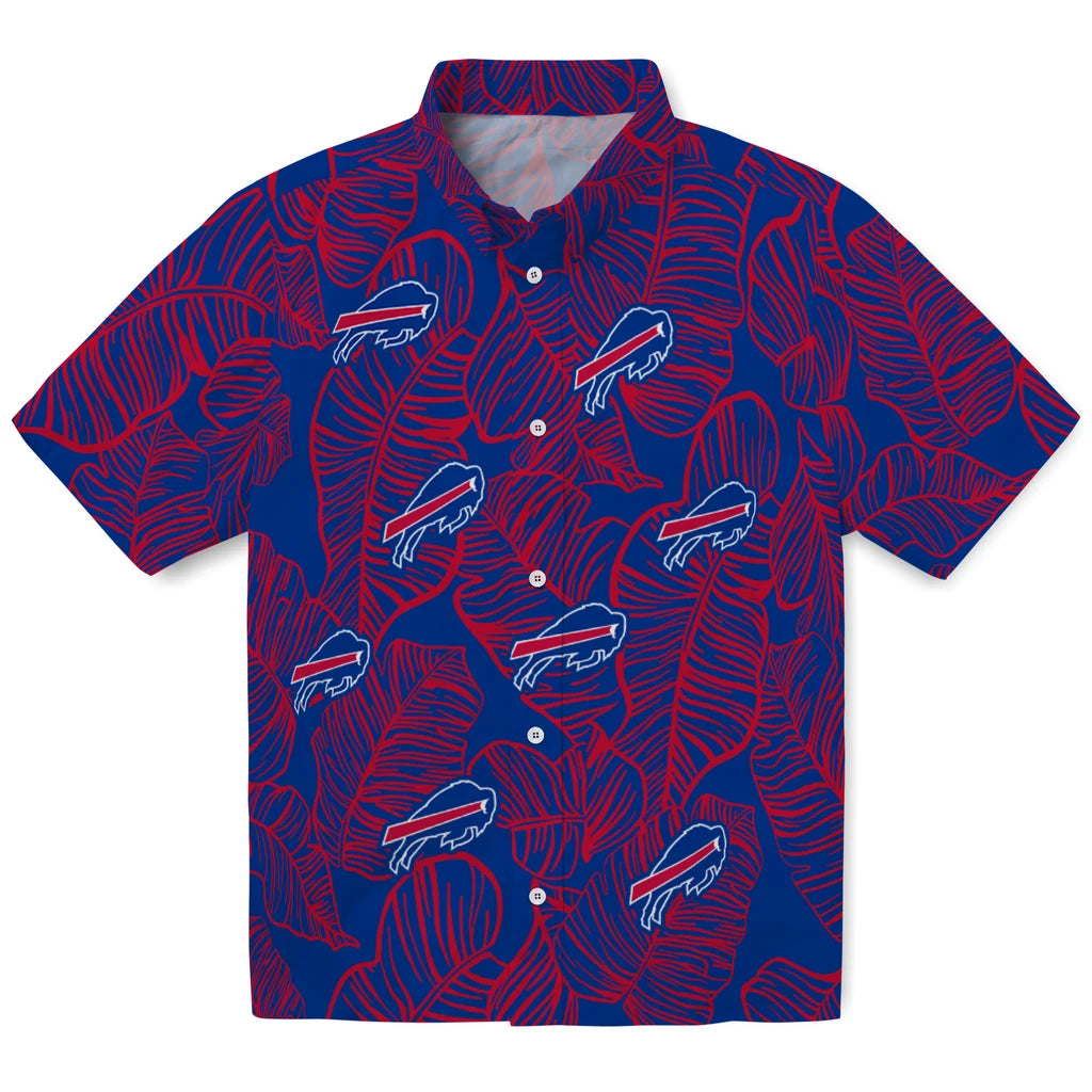 Buffalo Bills Hawaiian Shirt - Leaf Outline | Moonbestprint