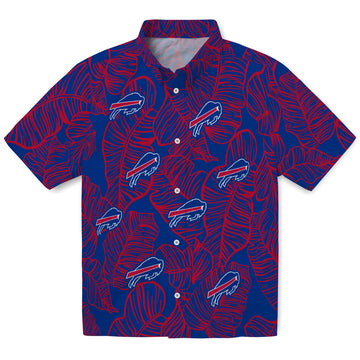 Buffalo Bills Hawaiian Shirt - Leaf Outline | Moonbestprint