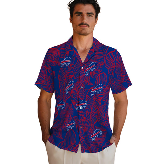 Buffalo Bills Hawaiian Shirt - Leaf Outline | Moonbestprint