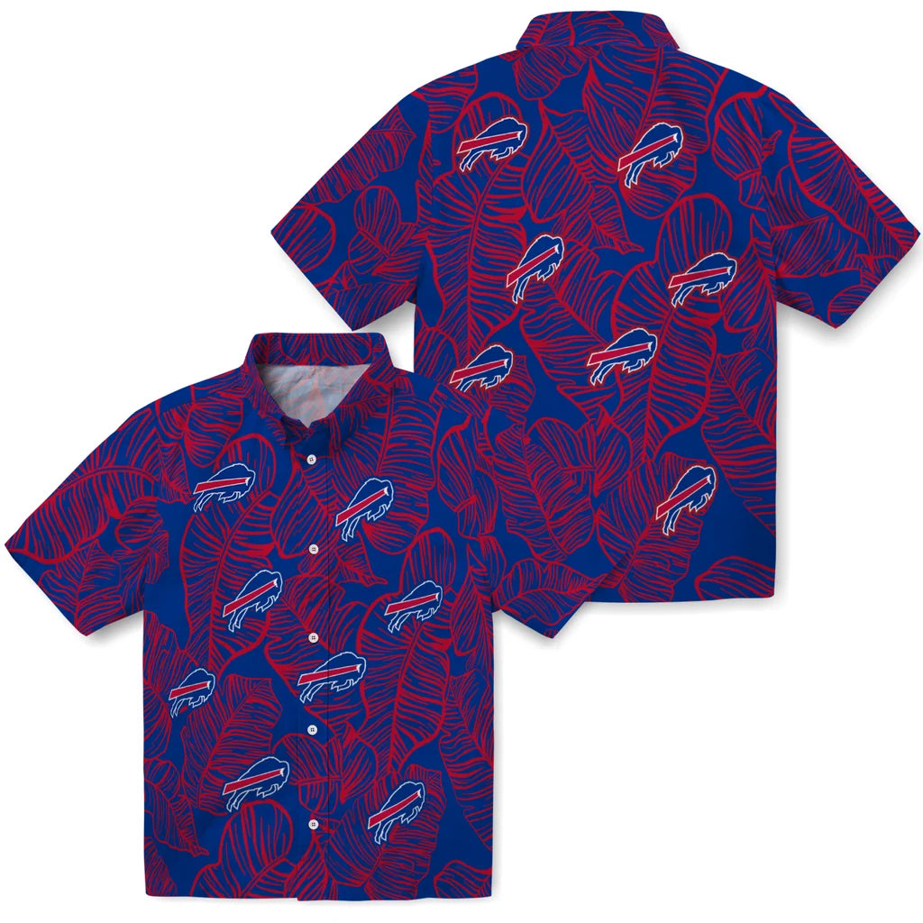 Buffalo Bills Hawaiian Shirt - Leaf Outline | Moonbestprint