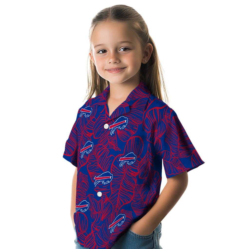 Buffalo Bills Hawaiian Shirt - Leaf Outline | Moonbestprint