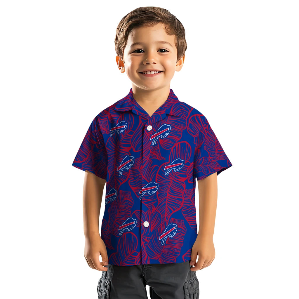 Buffalo Bills Hawaiian Shirt - Leaf Outline | Moonbestprint