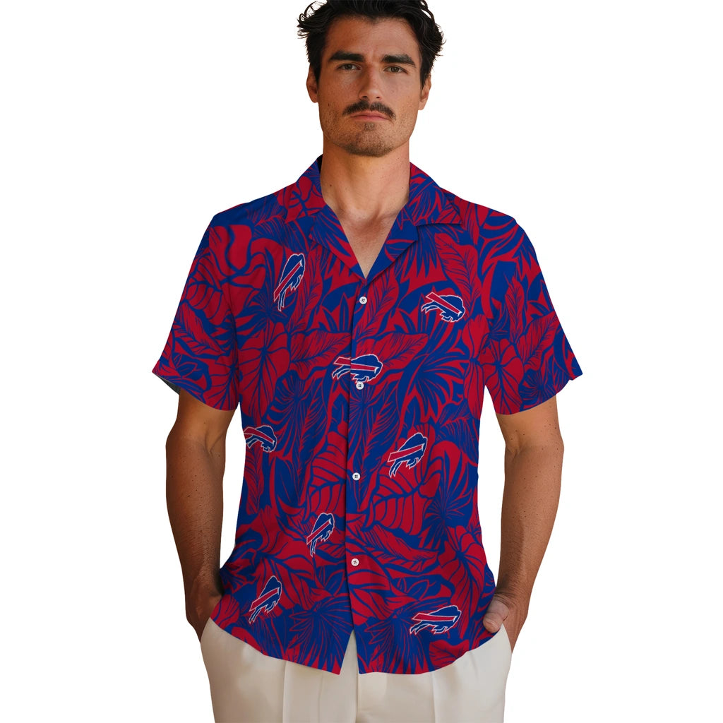 Buffalo Bills Hawaiian Shirt - Monstera Layer | Moonbestprint