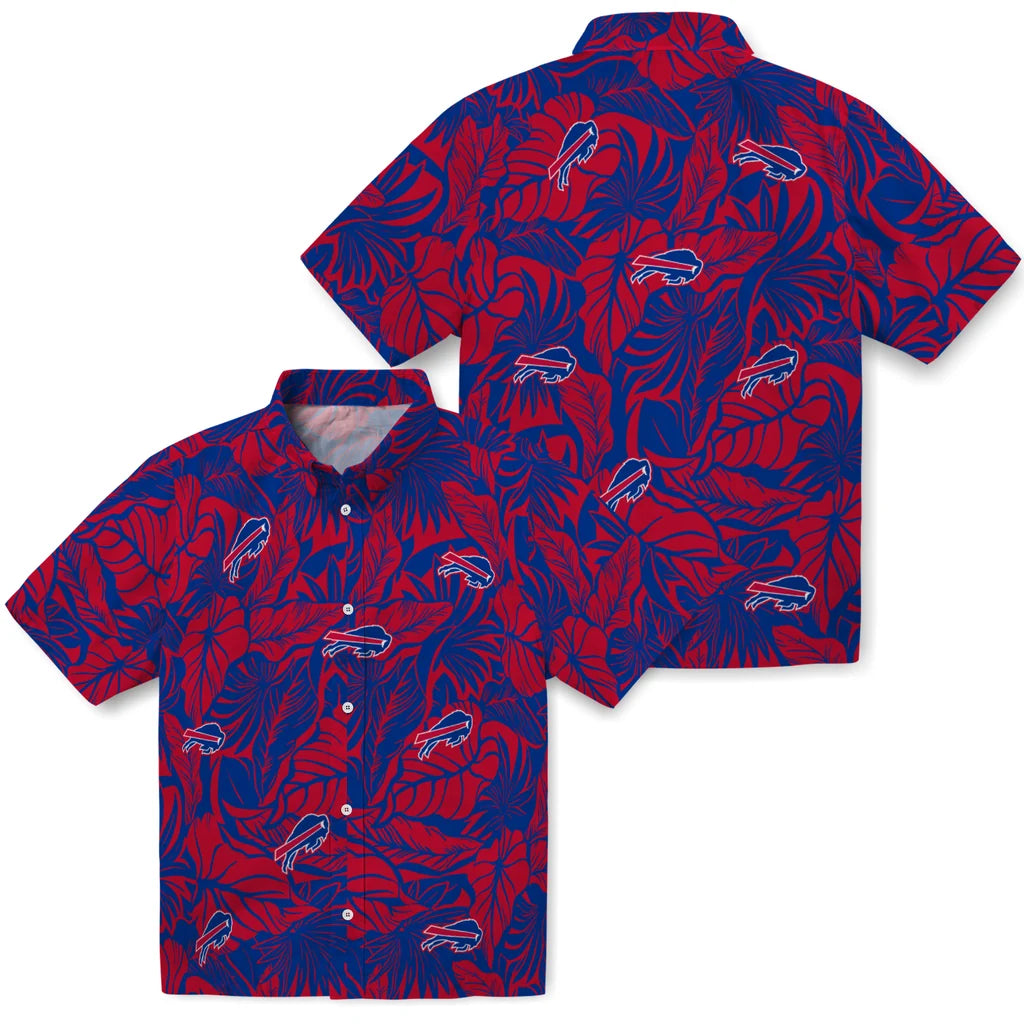 Buffalo Bills Hawaiian Shirt - Monstera Layer | Moonbestprint
