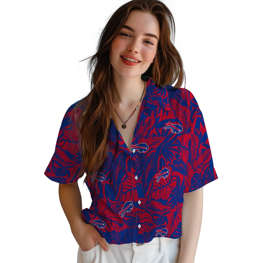 Buffalo Bills Hawaiian Shirt - Monstera Layer | Moonbestprint