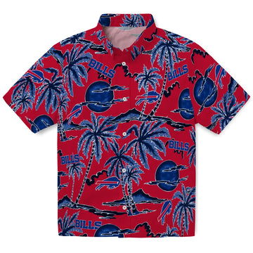 Buffalo Bills Hawaiian Shirt - Palm Sunset | Moonbestprint