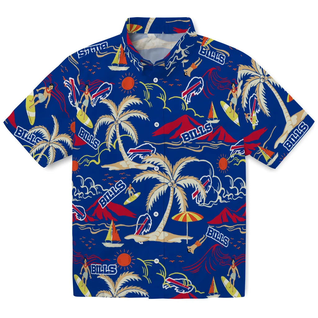 Buffalo Bills Hawaiian Shirt - Palm Tree Island | Moonbestprint