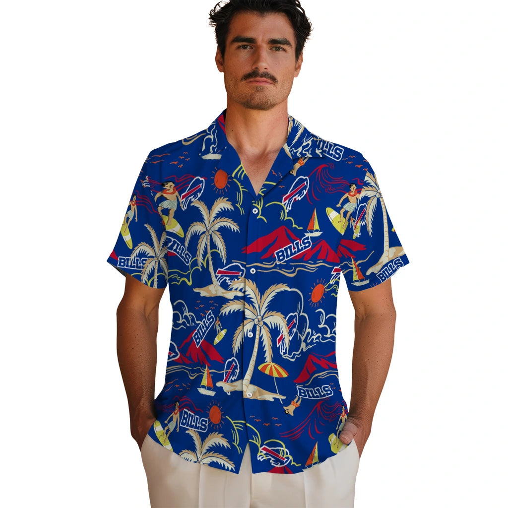 Buffalo Bills Hawaiian Shirt - Palm Tree Island | Moonbestprint