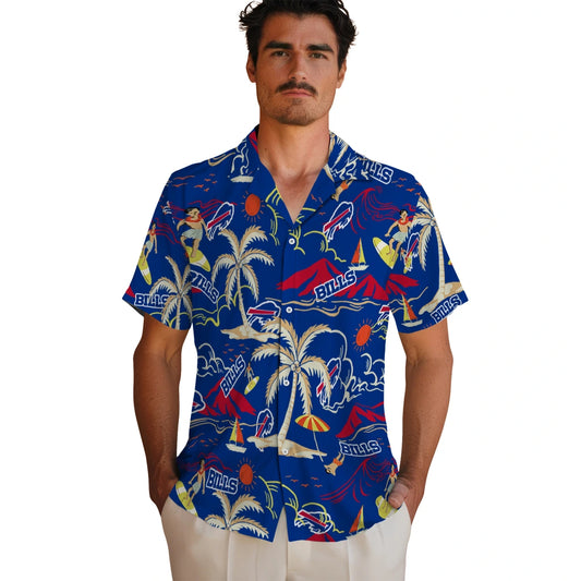 Buffalo Bills Hawaiian Shirt - Palm Tree Island | Moonbestprint