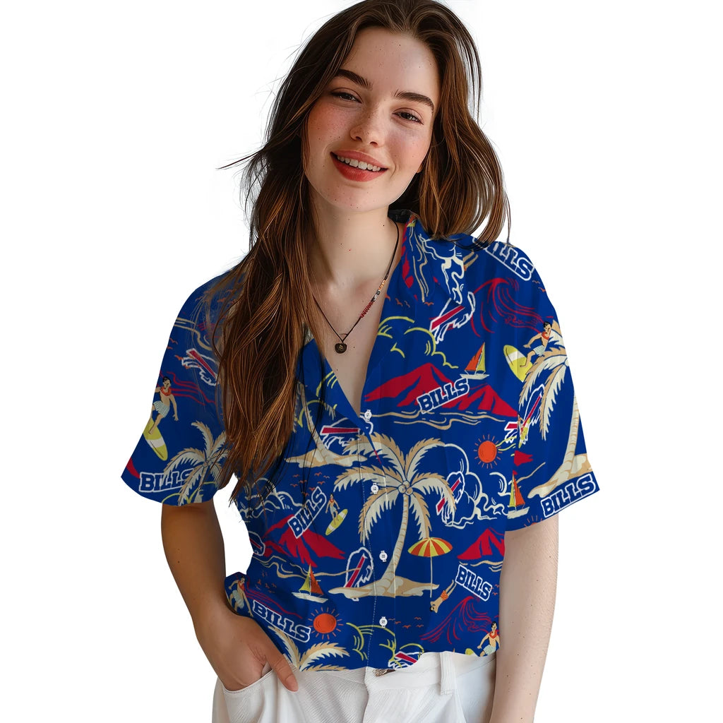 Buffalo Bills Hawaiian Shirt - Palm Tree Island | Moonbestprint
