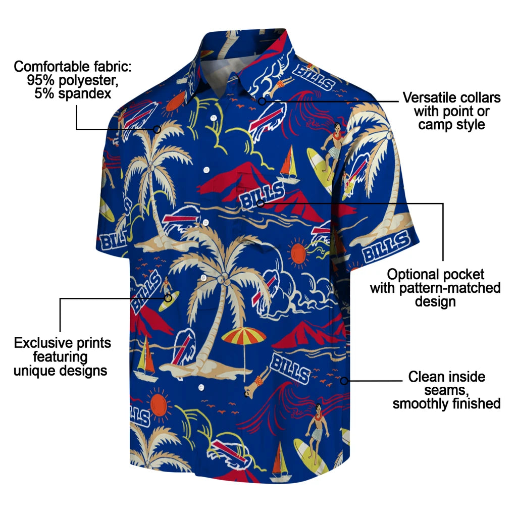 Buffalo Bills Hawaiian Shirt - Palm Tree Island | Moonbestprint