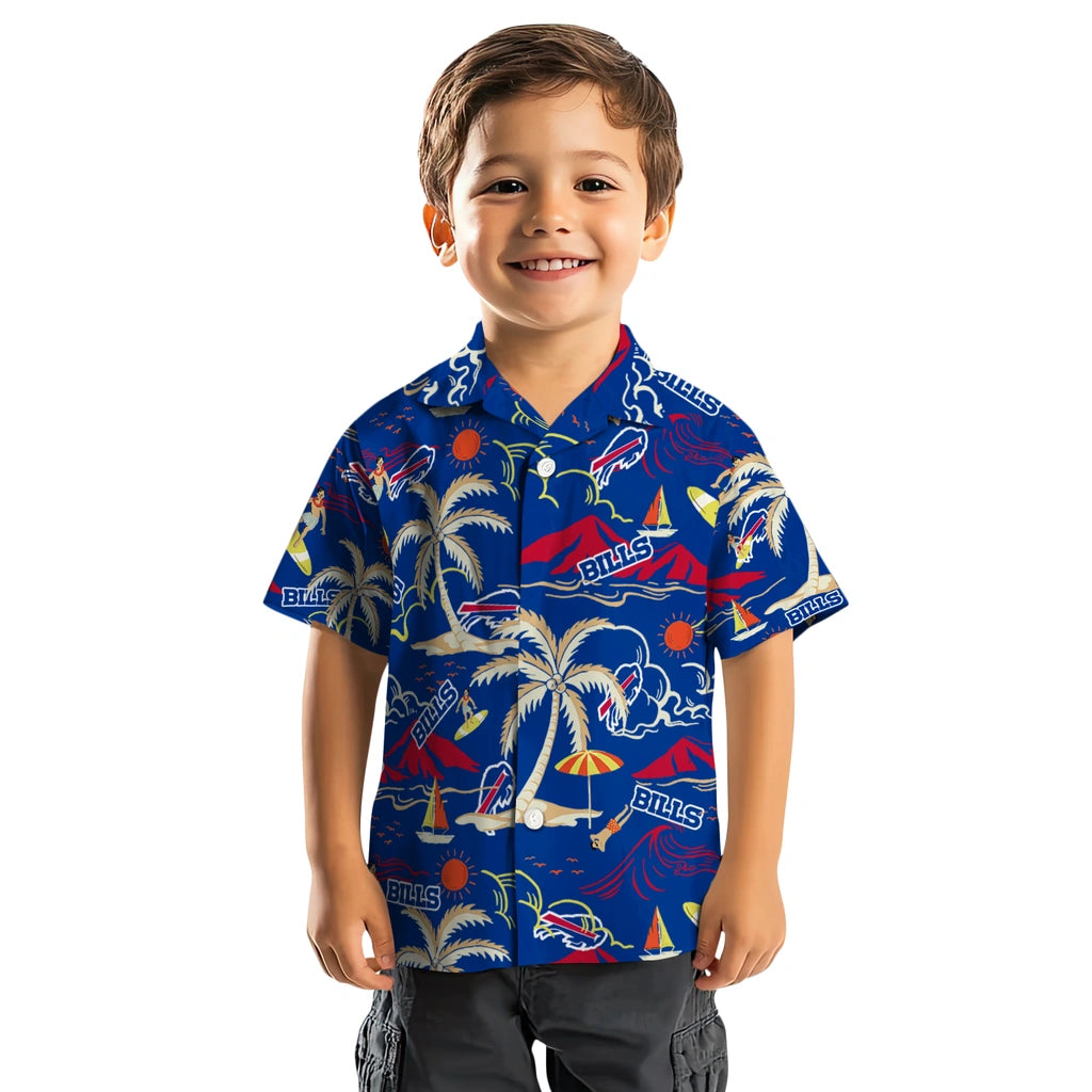Buffalo Bills Hawaiian Shirt - Palm Tree Island | Moonbestprint
