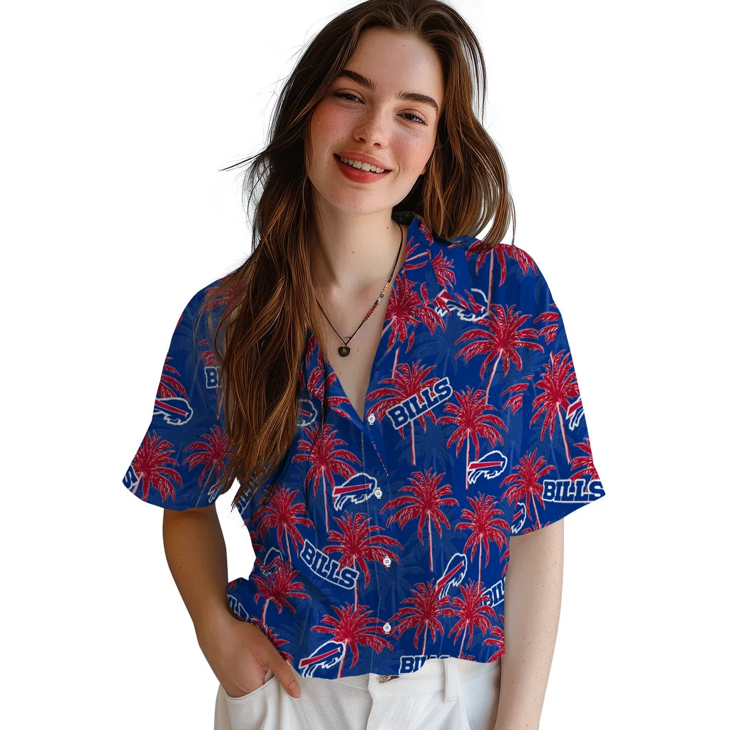 Buffalo Bills Hawaiian Shirt - Palm Tree Motif | Moonbestprint